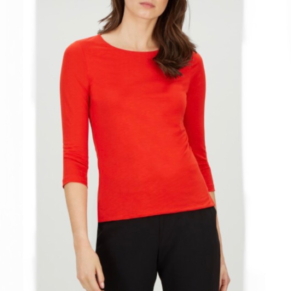 Jaeger Essential 3/4 Sleeve Jersey Top Red